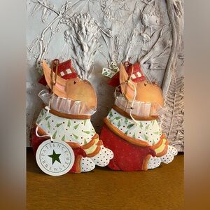 NWT Set 2 PATIENCE BREWSTER MACKENZIE-CHILDS FRENCH BULLDOG CHRISTMAS ORNAMENTS